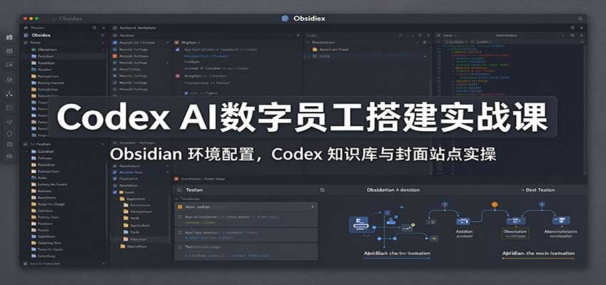 Codex AI数字员工搭建实战课:Obsidian 环境配置,Codex 知识库与封面站点实操-云创网:网创终点站
