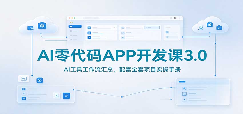 AI零代码APP开发课3.0:AI工具工作流汇总,配套全套项目实操手册-云创网:网创终点站