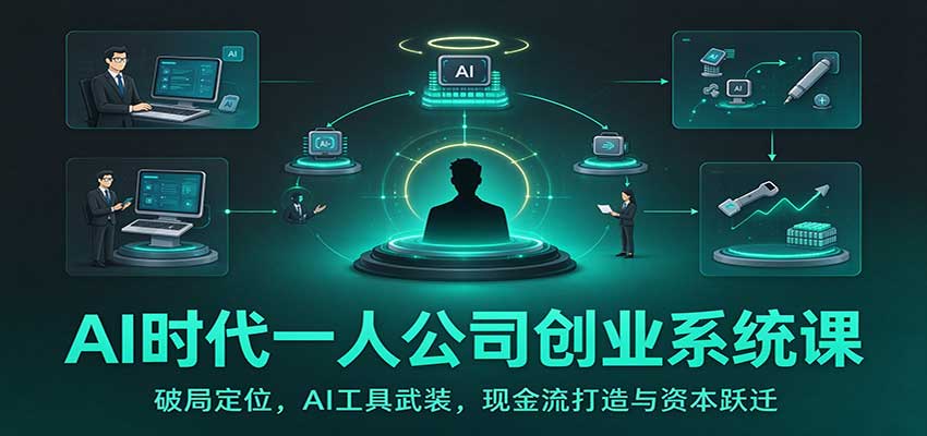 AI时代一人公司创业系统课:破局定位,AI工具武装,现金流打造与资本跃迁-云创网:网创终点站