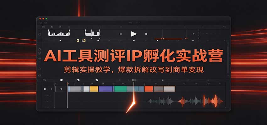 AI工具测评IP孵化实战营:剪辑实操教学,爆款拆解改写到商单变现-云创网:网创终点站