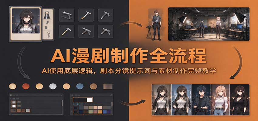 AI漫剧制作全流程:AI使用底层逻辑,剧本分镜提示词与素材制作完整教学-云创网:网创终点站