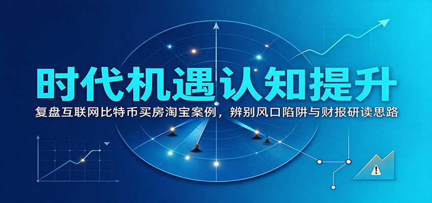 时代机遇认知提升:复盘互联网比特币买房淘宝案例,辨别风口陷阱与财报研读思路-云创网:网创终点站