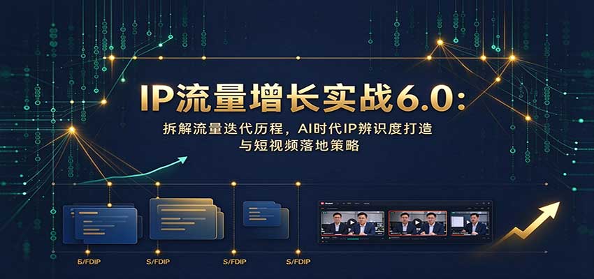 IP流量增长实战6.0:拆解流量迭代历程,AI时代IP辨识度打造与短视频落地策略-云创网:网创终点站