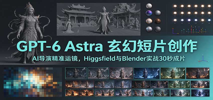 GPT-6 Astra 玄幻短片创作:AI导演精准运镜,Higgsfield与Blender实战30秒成片-云创网:网创终点站