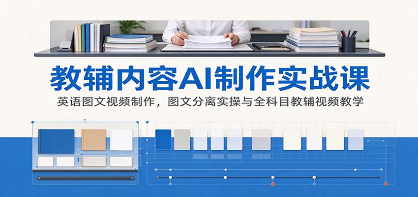 AI制作教辅内容实战课:英语图文视频制作,图文分离实操与全科目教辅视频教学-云创网:网创终点站