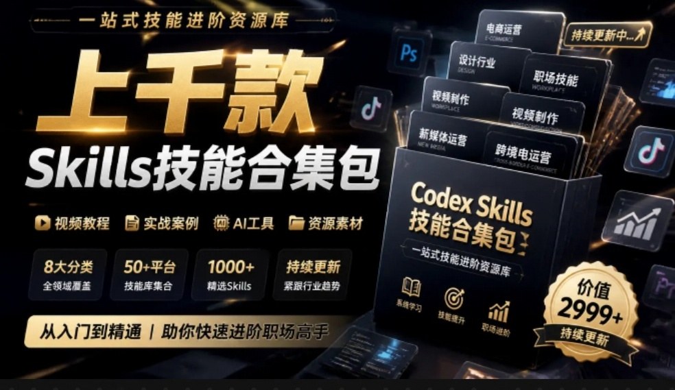 真值得收藏了，这次！上千款AI Skills技能直接被人打包好了，给AI工具备下了一整间技能商店-云创网:网创终点站