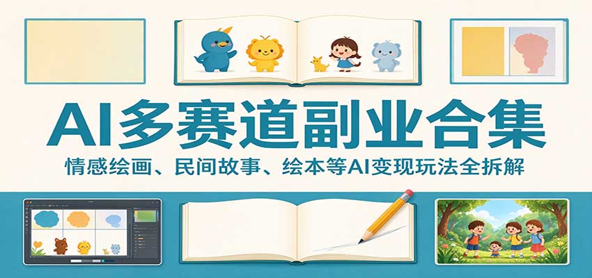 AI多赛道副业合集:情感绘画、民间故事、绘本等AI变现玩法全拆解-云创网:网创终点站
