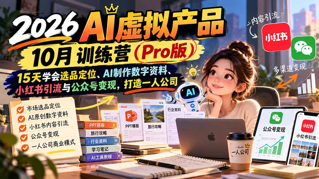 AI虚拟产品10月训练营(Pro版-云创网:网创终点站