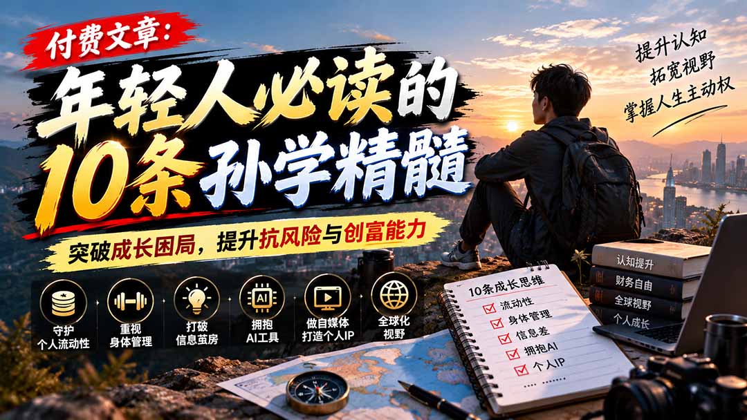 付费文章:年轻人必读的10条孙学精髓,突破成长困局,提升抗风险与创富能力-云创网:网创终点站