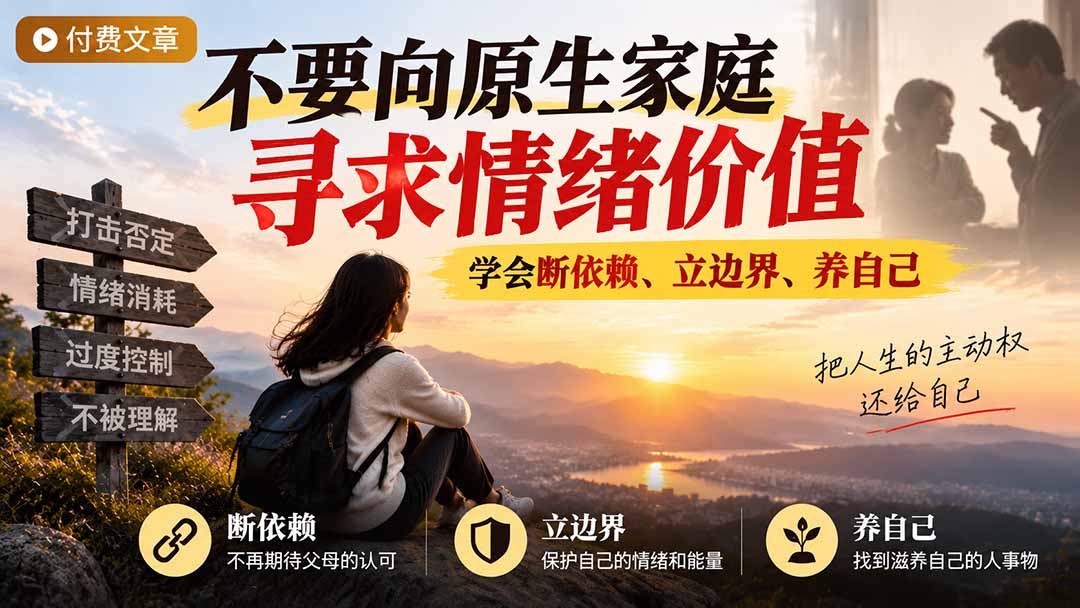 付费文章：不要向原生家庭寻求情绪价值，学会断依赖、立边界、养自己-云创网:网创终点站