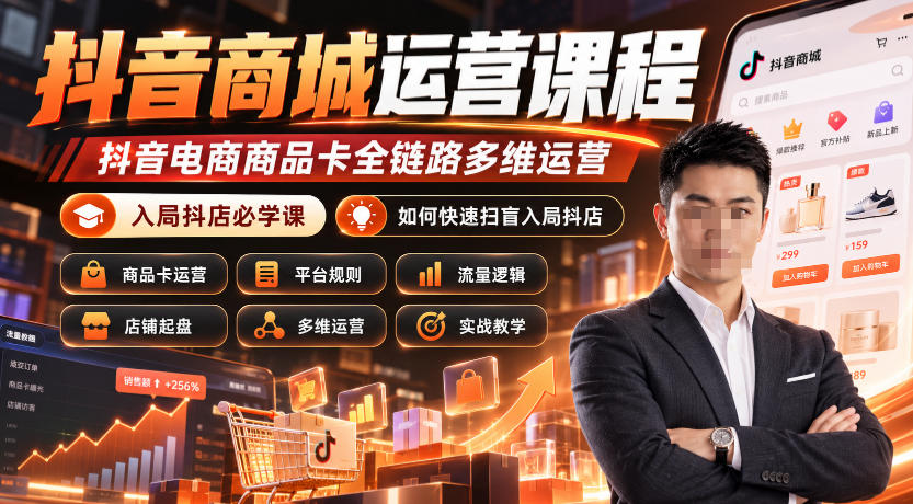 抖音商城运营课程,抖音电商商品卡全链路多维运营,入局抖店必学课, 如何快速扫盲入局抖店(更新1025)-云创网:网创终点站
