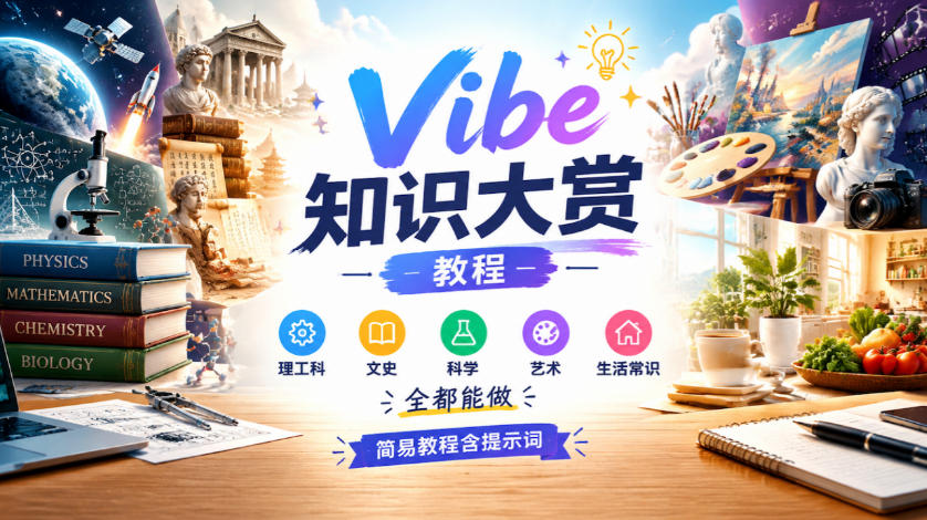 Vibe知识大赏教程,理工科、文史、科学、艺术、生活常识全都能做,简易教程含提示词(更新1025)-云创网:网创终点站