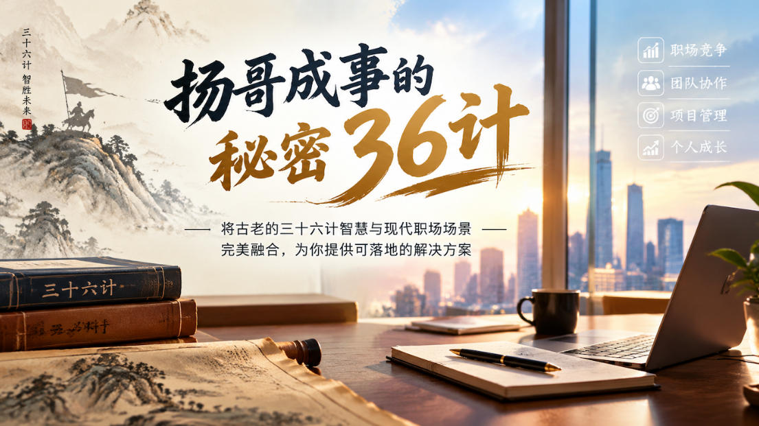 扬哥成事的秘密36计，将古老的三十六计智慧与现代职场场景完美融合，为你提供可落地的解决方案-云创网:网创终点站