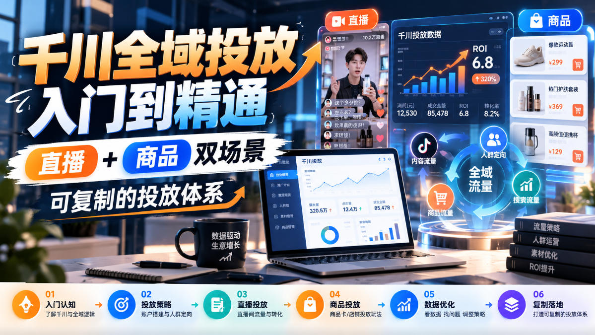 千川全域投放入门到精通,直播+商品双场景,可复制的投放体系(更新1026)-云创网:网创终点站