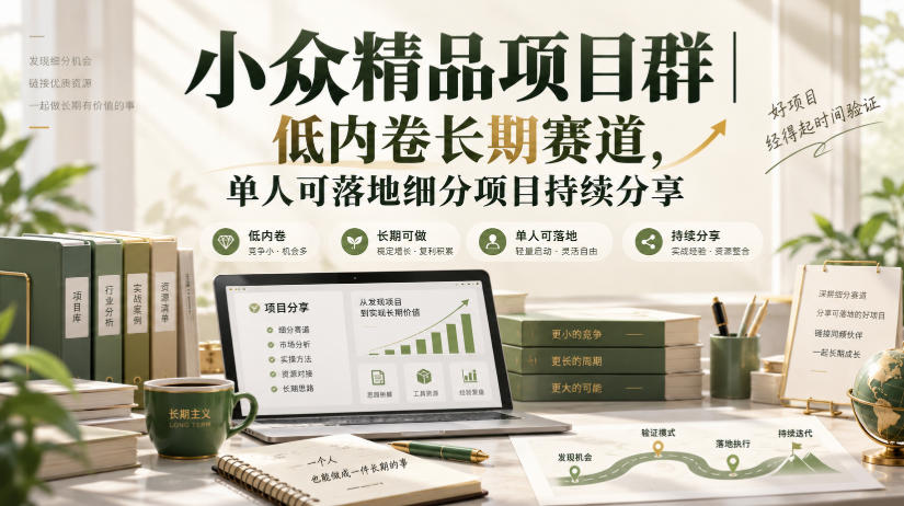 小众精品项目群|低内卷长期赛道,单人可落地细分项目持续分享-云创网:网创终点站