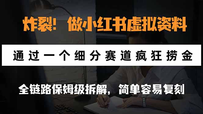 炸裂！做小红书虚拟资料，通过一个细分赛道疯狂捞金，全链路保姆级拆解，简单容易复刻-云创网:网创终点站
