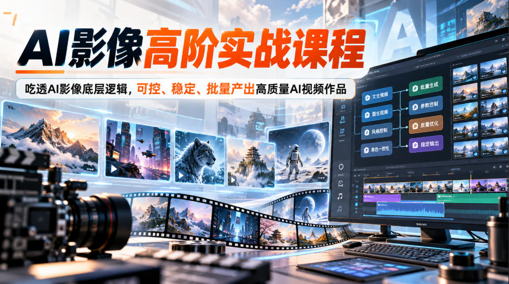 AI影像高阶实战课程，吃透AI影像底层逻辑，可控、稳定、批量产出高质量AI视频作品-云创网:网创终点站