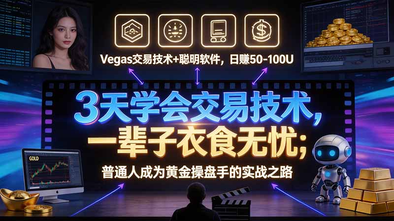 3 天学会 顺势而为交易系统，趋势看得懂、下单有依据：软件自动帮你盯盘，新手也能稳定复利-云创网:网创终点站