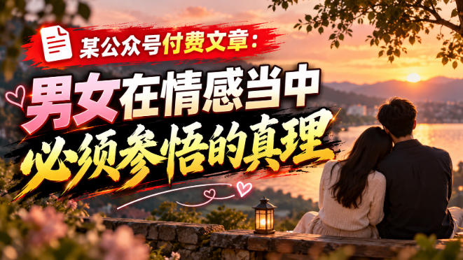 某公众号付费文章：男女在情感当中必须参悟的真理-云创网:网创终点站