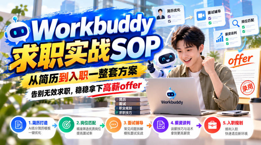 Workbuddy求职实战SOP，从简历到入职一整套方案，告别无效求职，稳稳拿下高薪offer-云创网:网创终点站