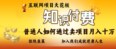 互联网项目天花板，知付付费项目，普通人如何通过卖项目月入十个，拒绝韭菜【揭秘】-云创网:网创终点站
