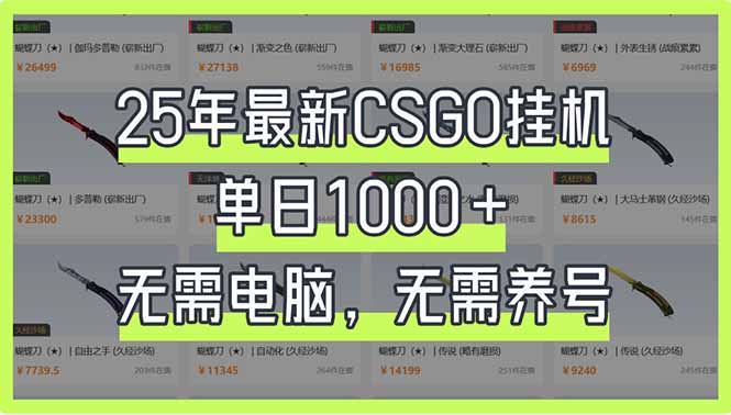 （14178期）25年最新CSGO挂机系统，单日1000+，无需电脑，无需养号，0基础可上手-云创网:网创终点站