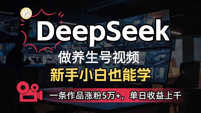 （14199期）小白用DeepSeek做养生号，一条作品涨粉5万+，单日收益上千-云创网:网创终点站